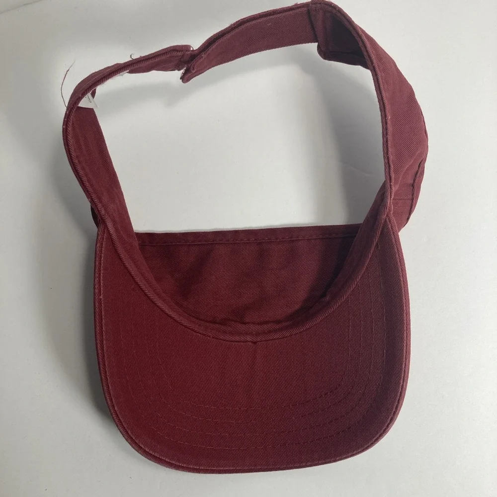 Maumee Bay USA Hat Visor Adjustable Maroon‎ Golf Vacation Tourist 100% Cotton